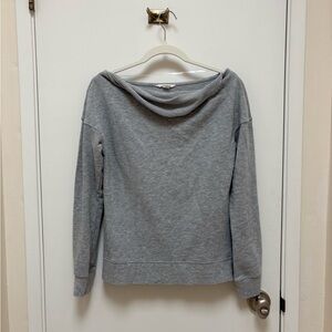 Caslon Heather Gray Knit Top Cowl Neck Cotton Blend XS